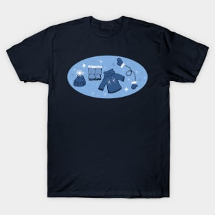 Winter weather snow lover gear cartoon illustration T-Shirt